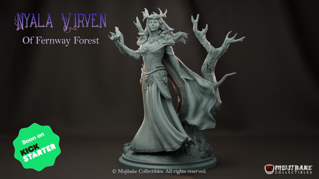 Nyala Virven Elf Queen of Fernway Forest STL statue