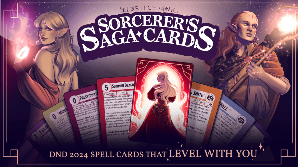 Sorcerer's Saga Cards - 2024 Spell cards that level up!
