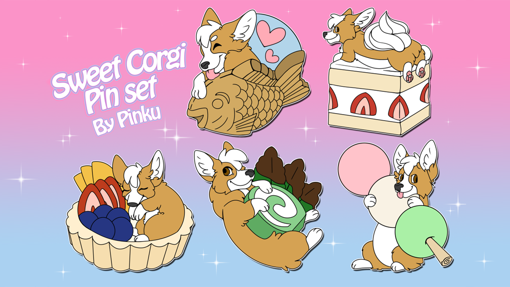 Sweet Treats Corgi - Enamel Pins