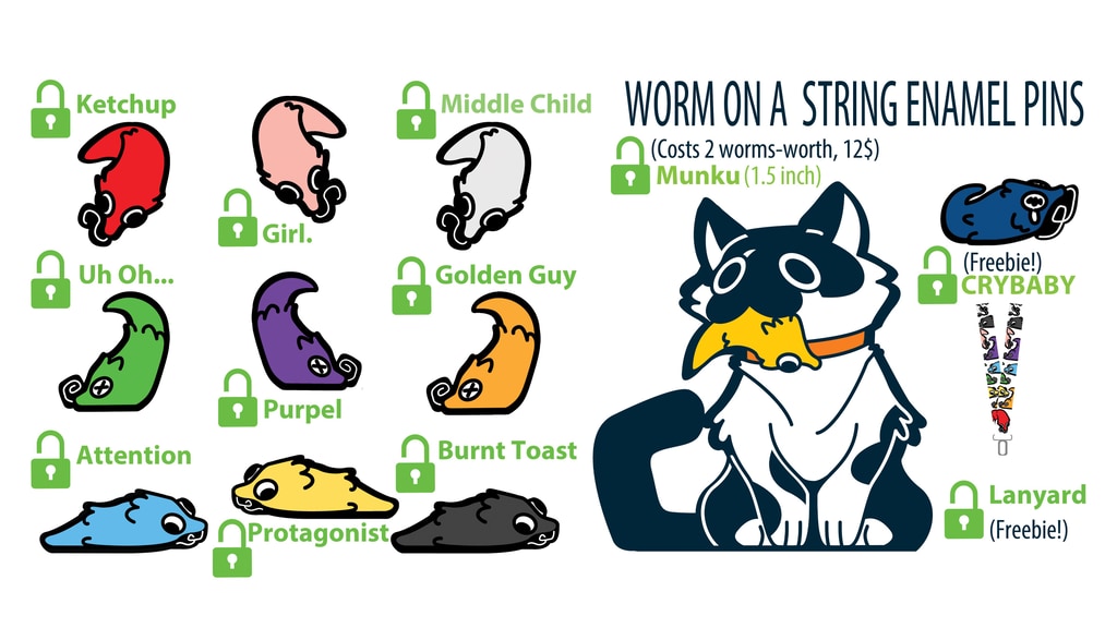 Mini Worm on a String Enamel Pin