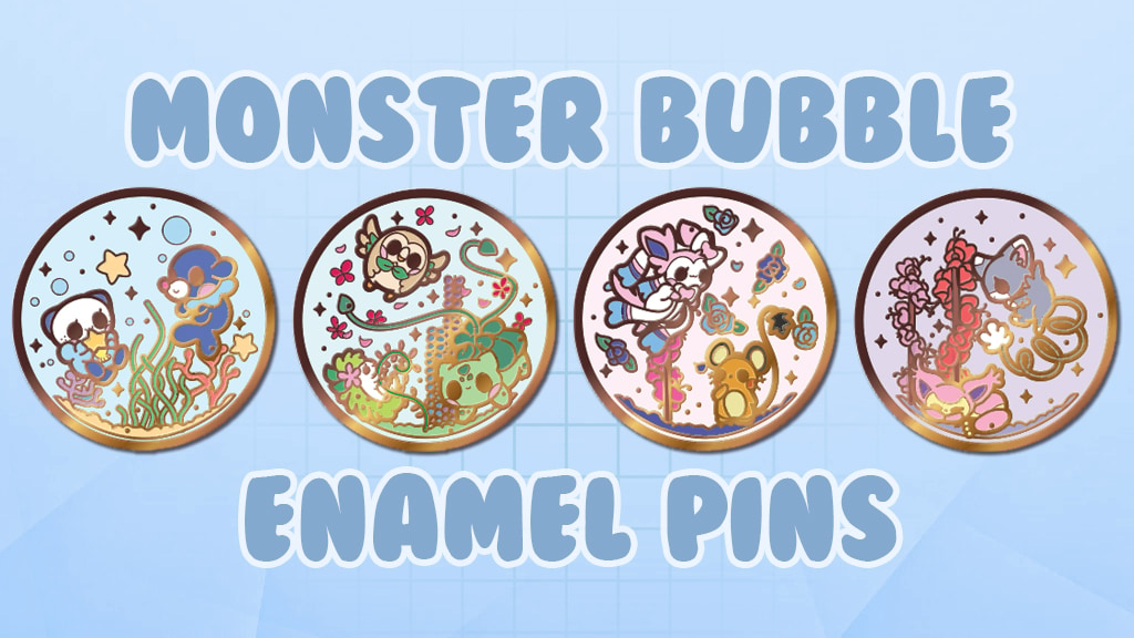 Monster Bubble Enamel Pins