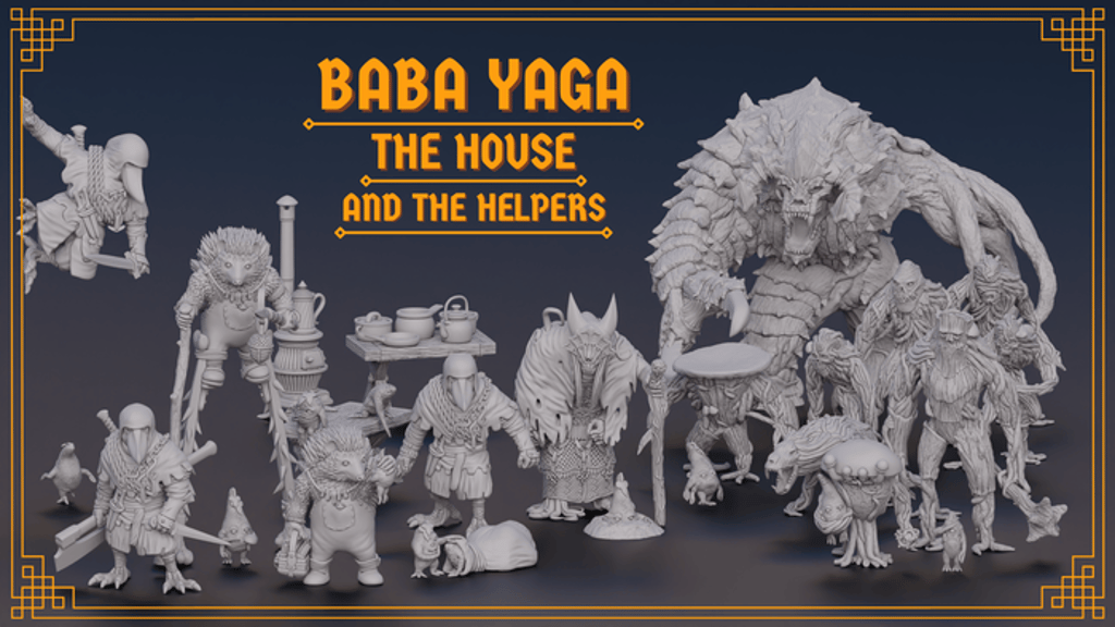 Baba Yaga and the house and helpers Miniatures
