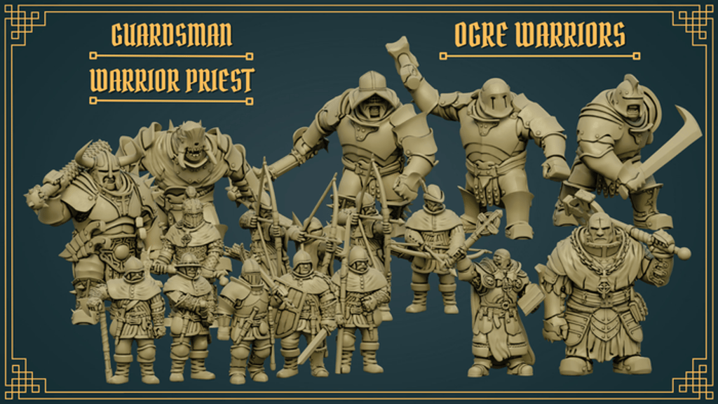 Guardsman and Ogres miniatures for 3D Printing