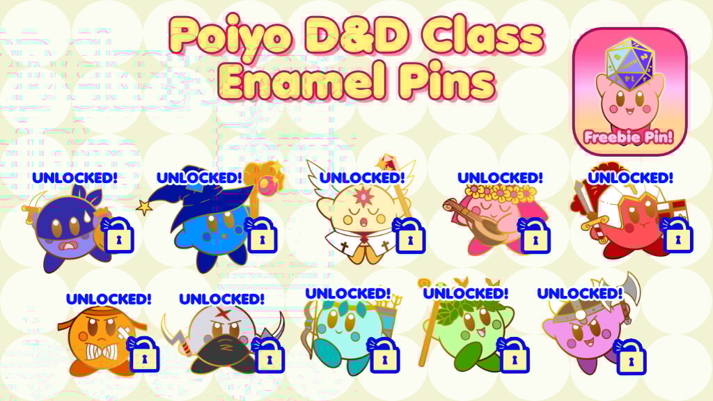 Poiyo D&D Class Enamel Pins