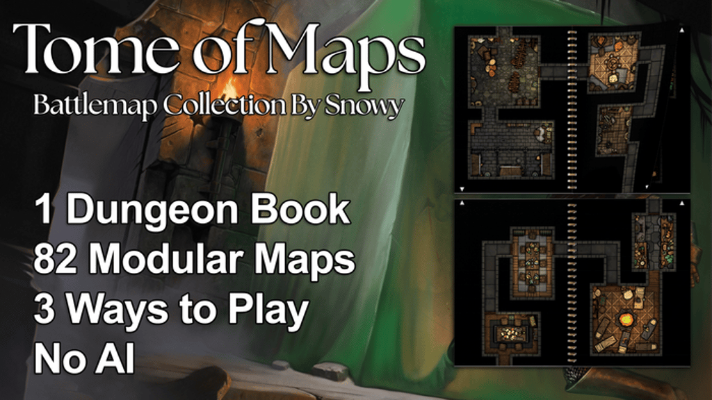 Tome Of Maps: Dungeon Battlemap Book for your TTRPG Games!