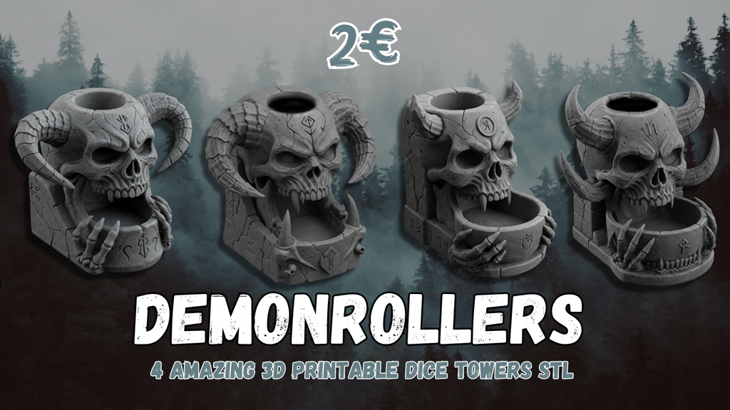 Demonrollers: 3D Printable STL Dice Tower Set DnD & Tabletop