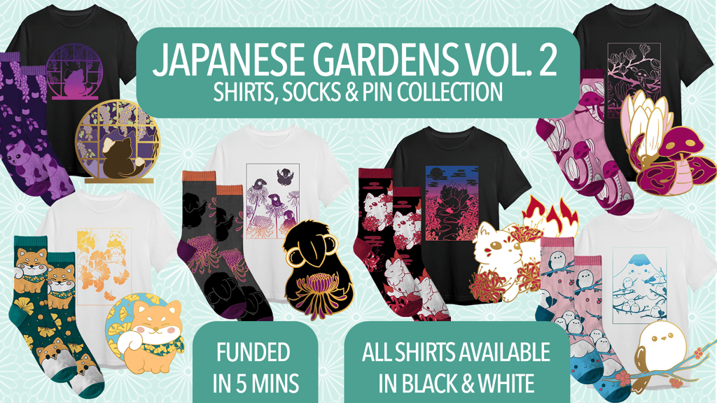 Japanese Gardens Vol. 2 | Shirts, Socks & Pin Collection