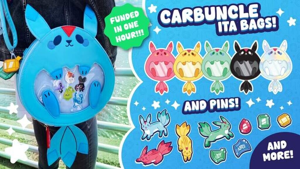 Carbuncle Ita Bags + Pins!