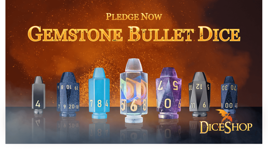 Gemstone & Glass Bullet Dice