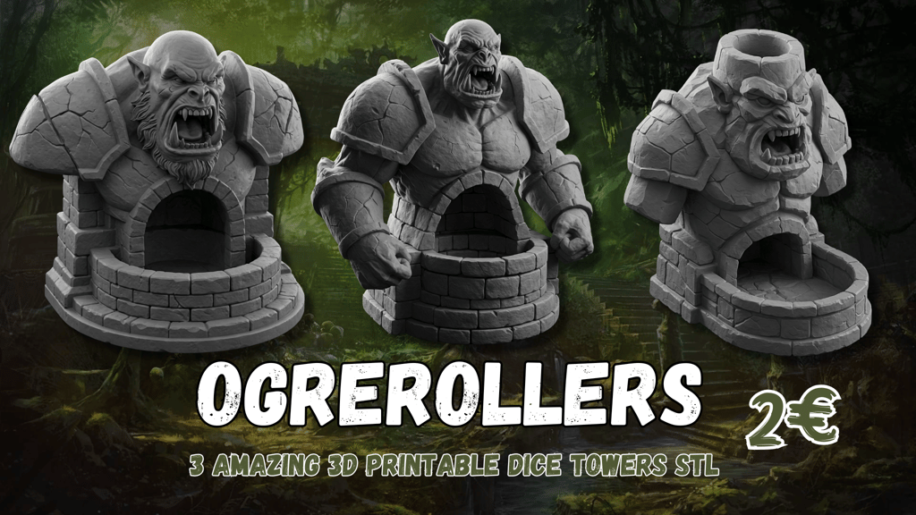 Ogrerollers: 3D Printable STL Dice Tower Set DnD & Tabletop