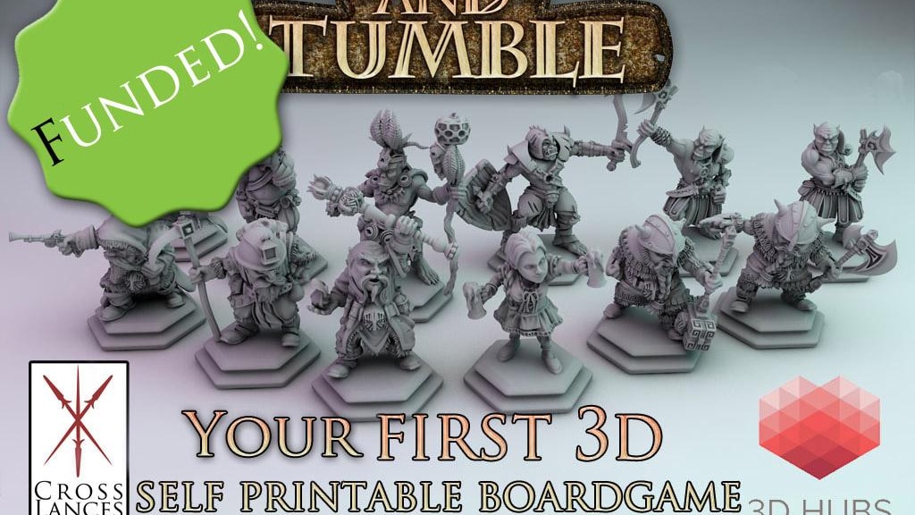 ROUGH-AND-TUMBLE:Your first 3d self printable boardgame