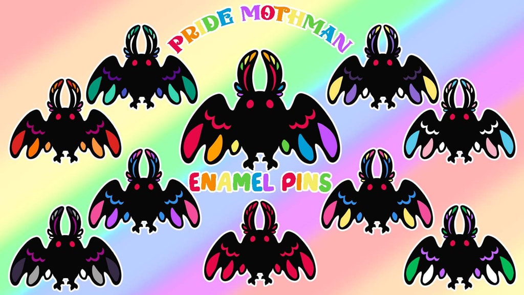 Pride Mothman Enamel Pins