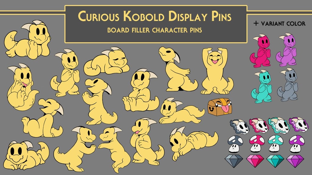 Curious Kobold Display Pins