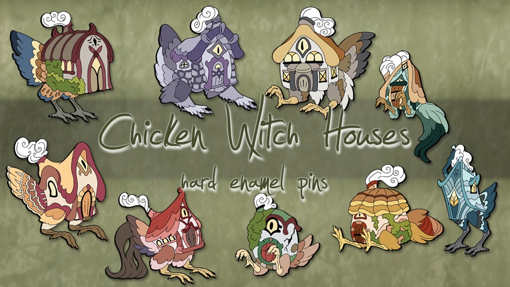 Chicken Witch Houses - Enamel Pins