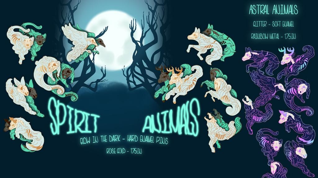 Spirit Animals - Hard Enamel Pins.