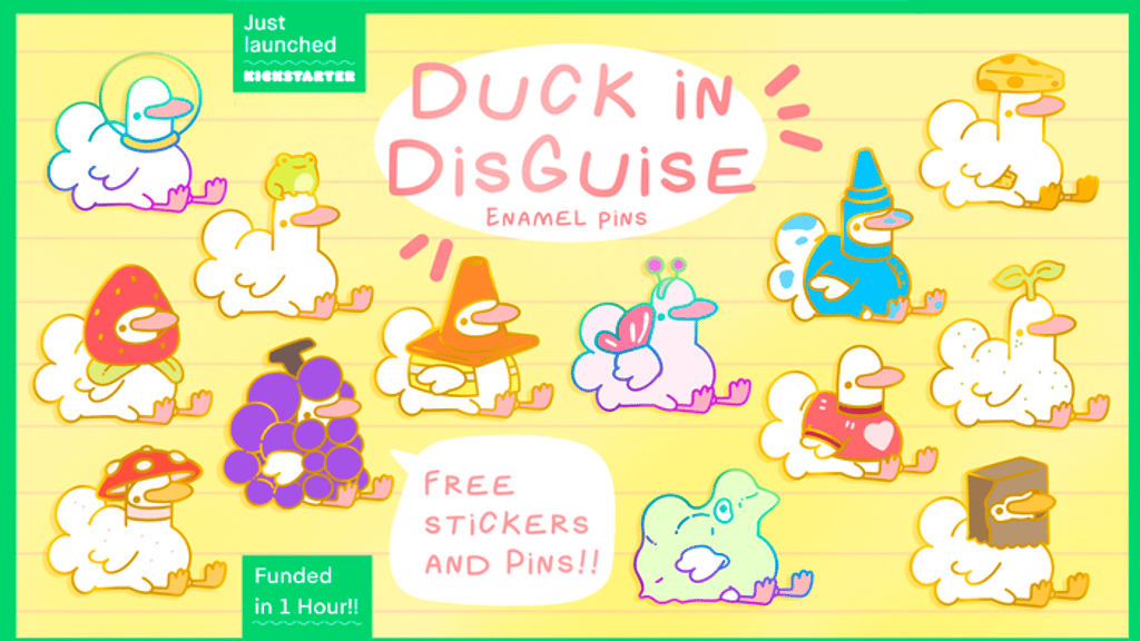 Duck in Disguise Enamel Pins!