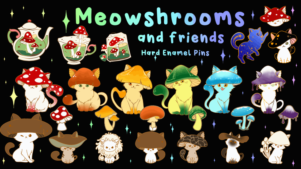 Meowshrooms - silly little mushroom cats