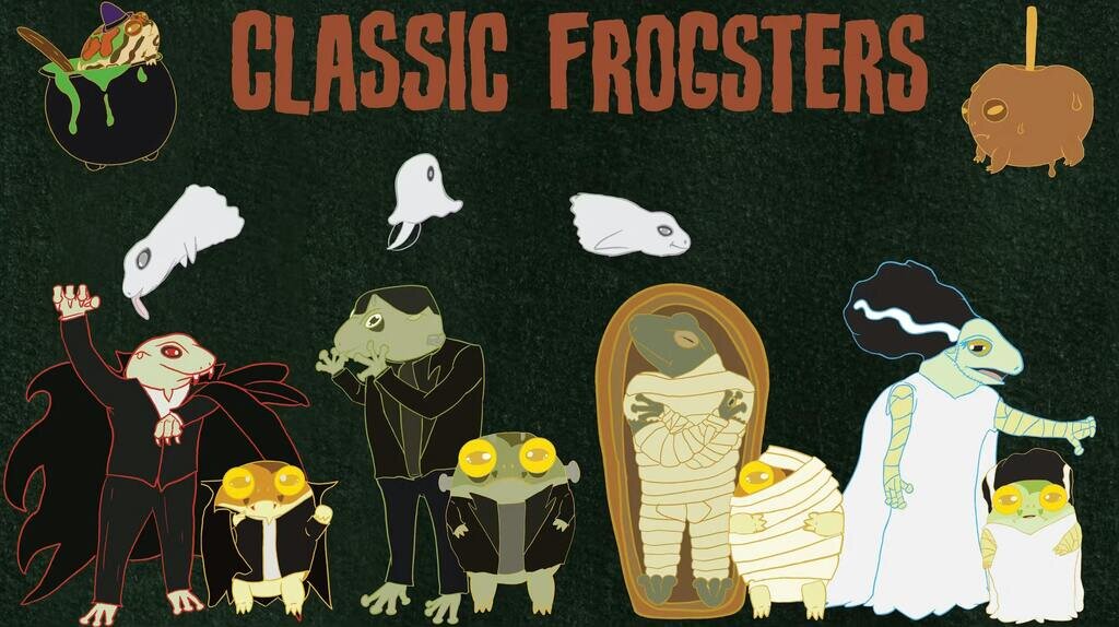 Classic Spooky Frogs - Enamel Pins