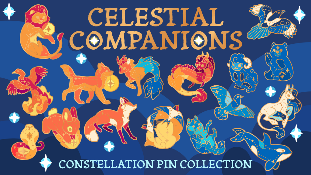 Celestial Companions - Constellation Pin Collection