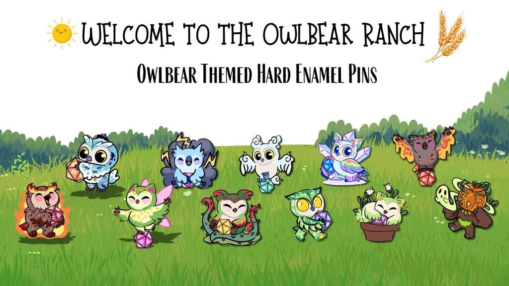 The Owlbear Ranch: Owlbear Hard Enamel Pins