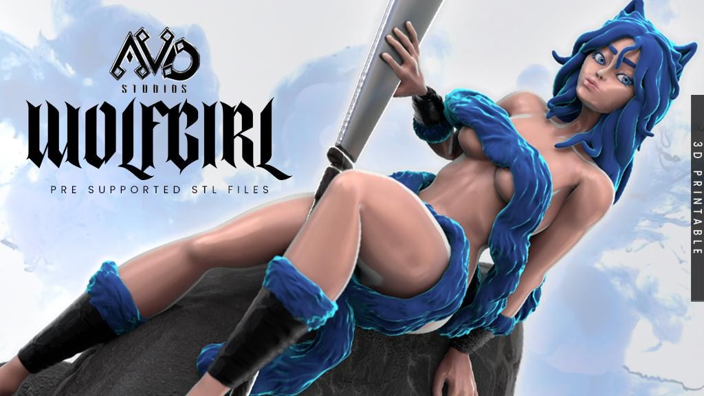 Wolfgirl - miniatures and Collectibles for 3D printing Wolf