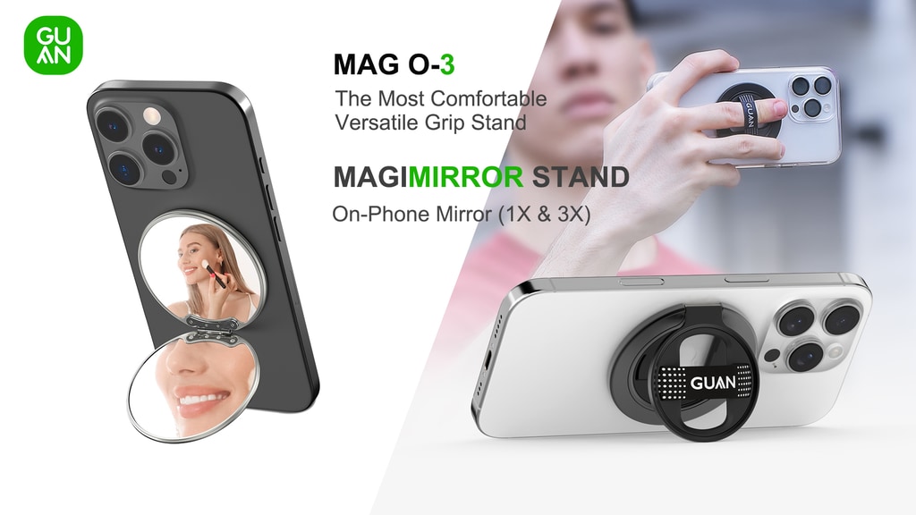 Mag O-3: Snap. Grip. Stand｜MagiMirror: Your Mirror. Anywhere