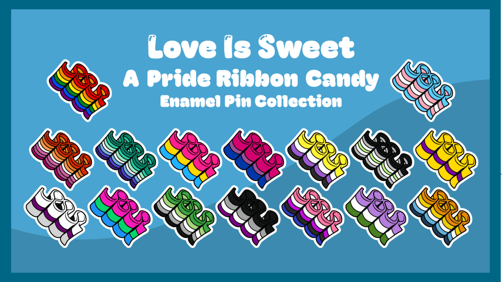 Love is Sweet: Pride Ribbon Candy Enamel Pin Collection