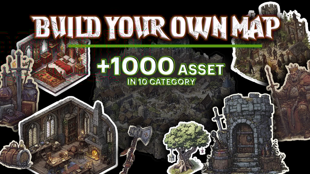+1000 Map assets, DnD 5e, TTRPG