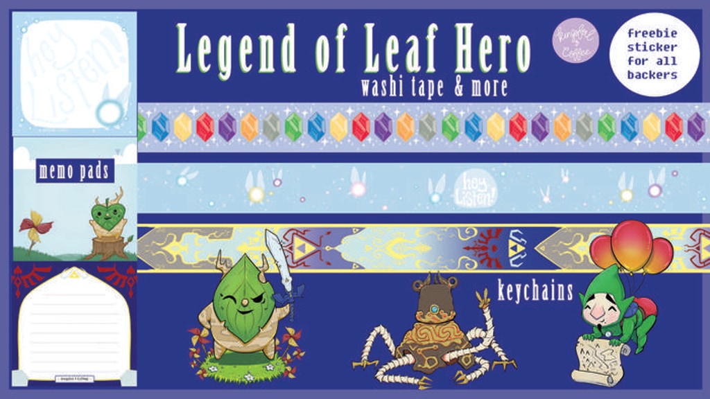 Legend of Leaf Hero Washi Tape, Stationery, and Keychains!