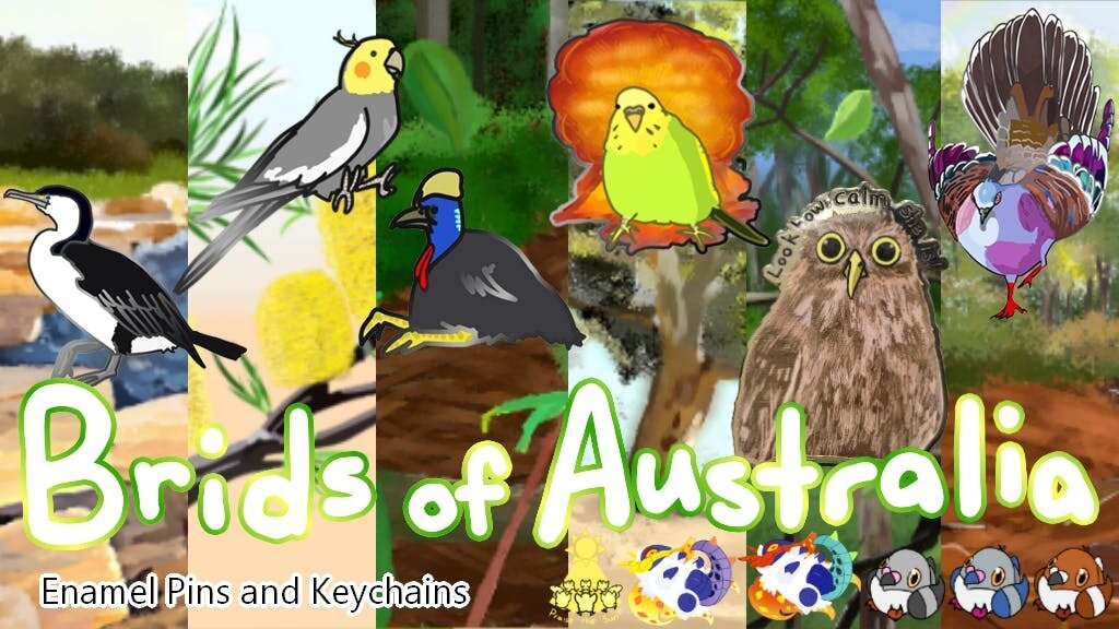 Brids of Australia Enamel Pins and Keychains!