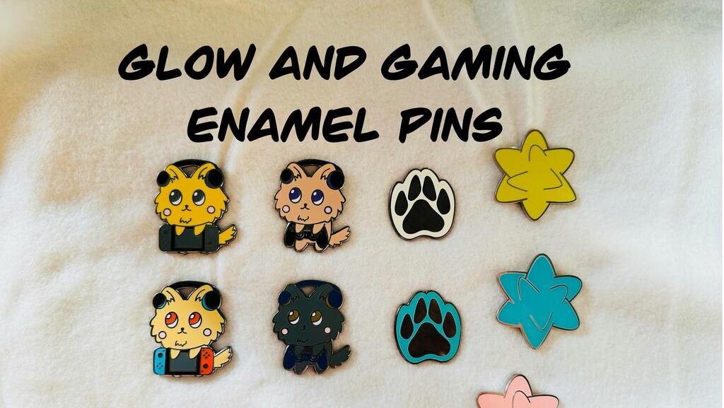 Glowing and Gaming enamel pins