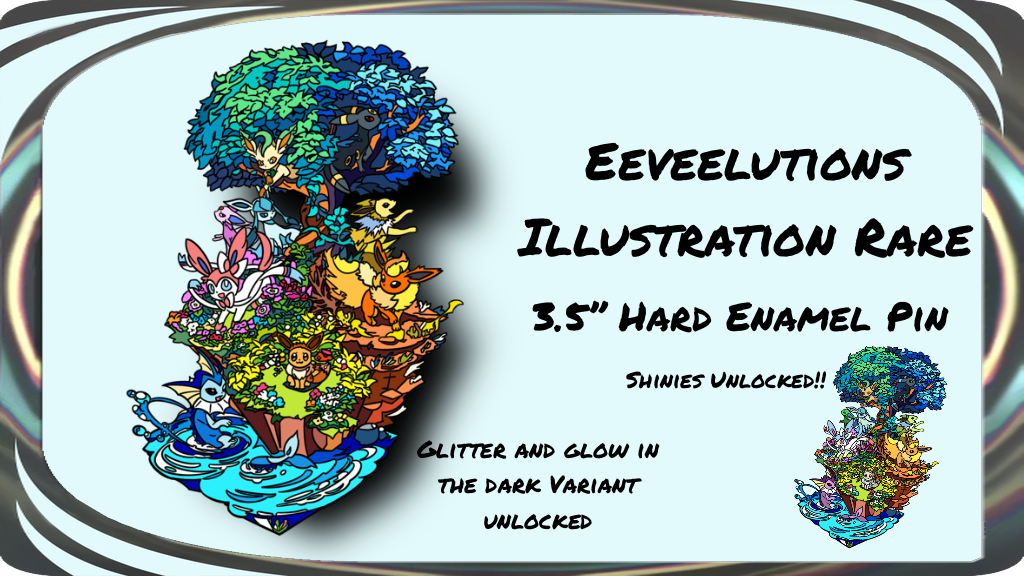 Eeveelutions Illustration Rare - Hard Enamel Pin