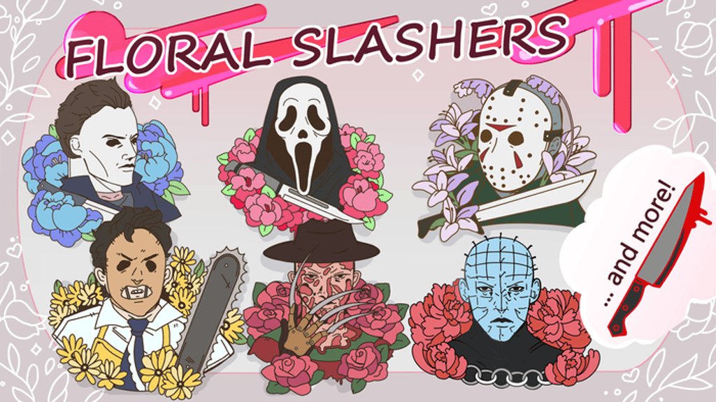 Floral Slashers - Enamel Pin Collection