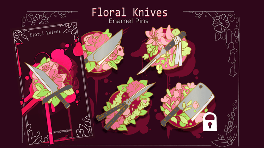 Floral Knives - Enamel Pins