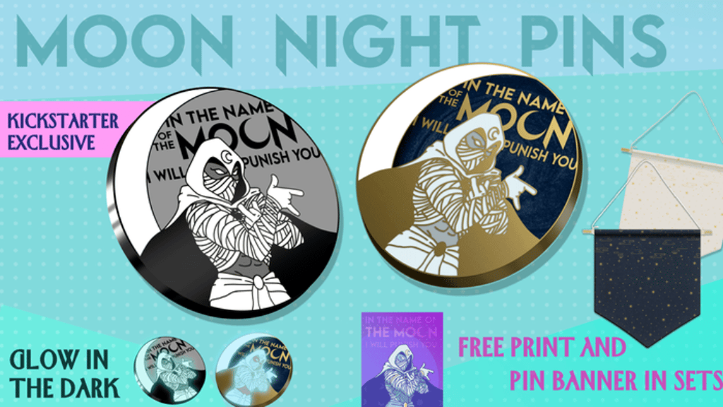 Moon Knight Sailor Fantasy Pin - hard enamel comic superhero