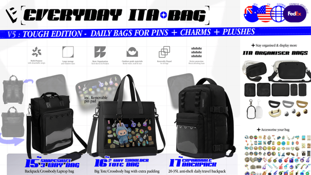 Tough Everyday ITA Bags, Tote & Backpacks for Enamel Pins v5