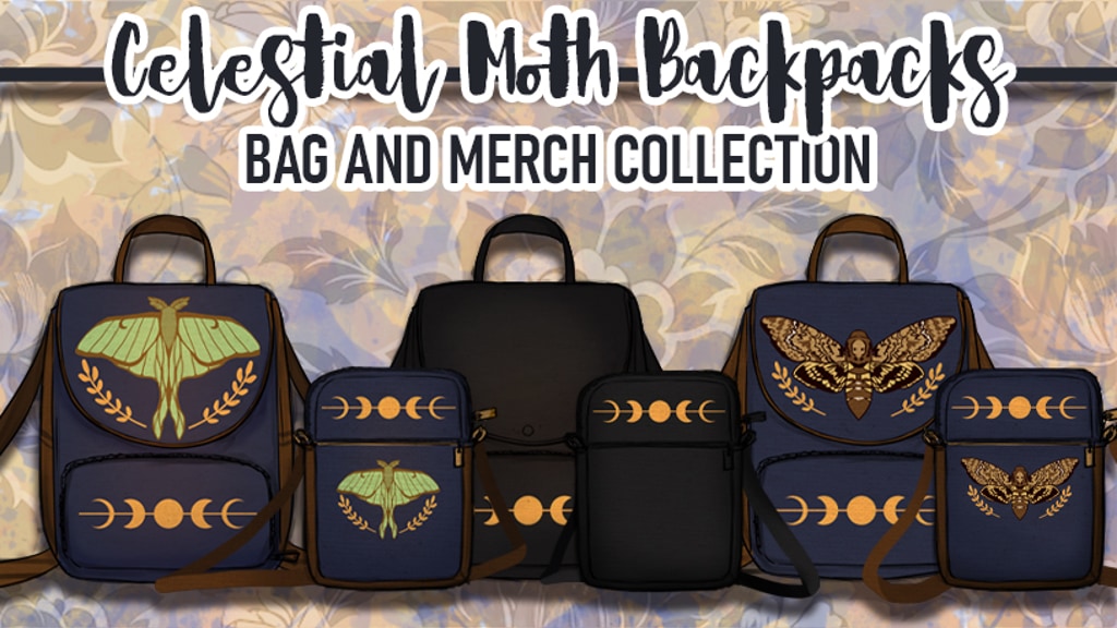 Celestial Moths Canvas Backpack and Merch Collection