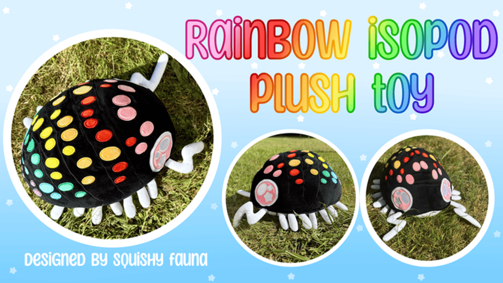 Rainbow isopod plushie!