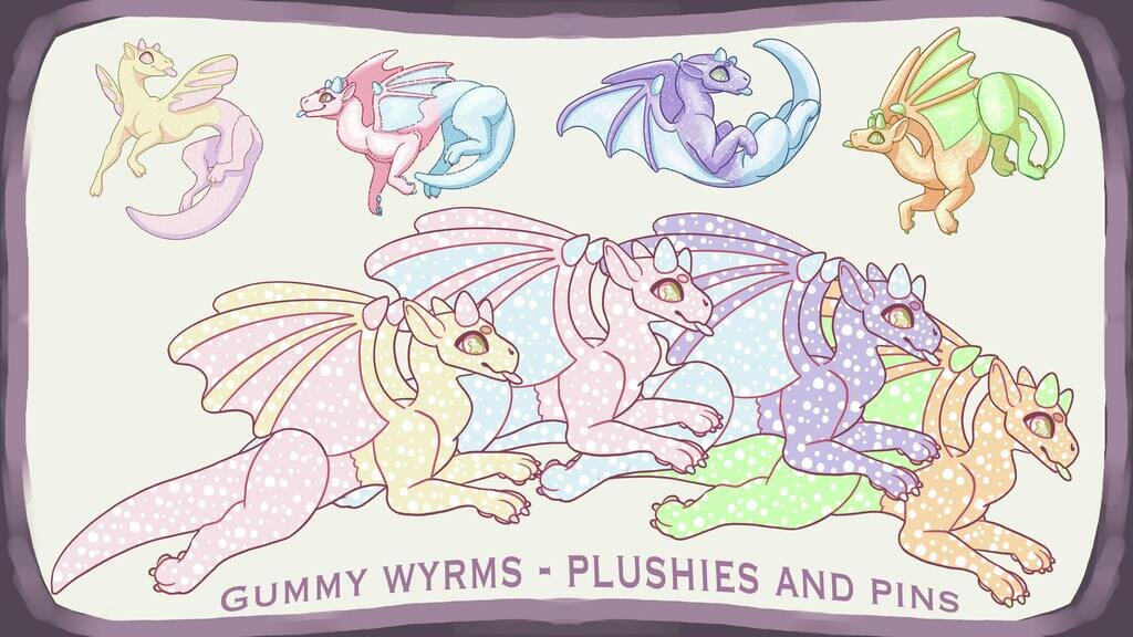 Gummy Wyrms - plush and pins