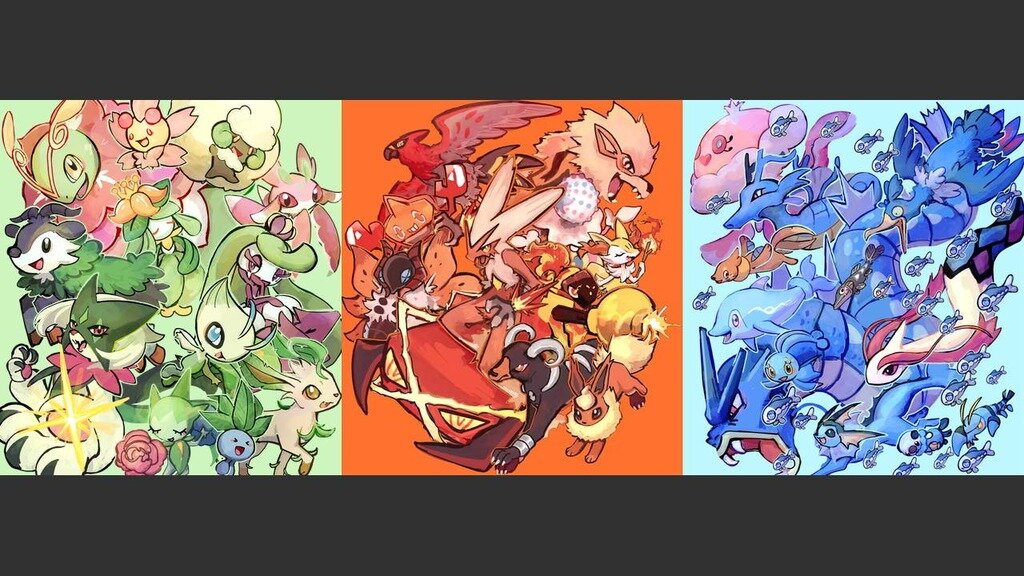 Pokemon Shirts (Fire / Water / Grass )