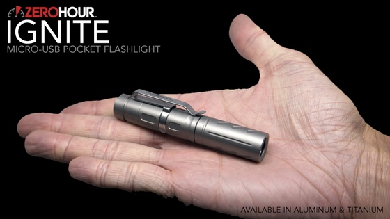 ZEROHOUR IGNITE: Titanium Micro-USB Pocket Flashlight