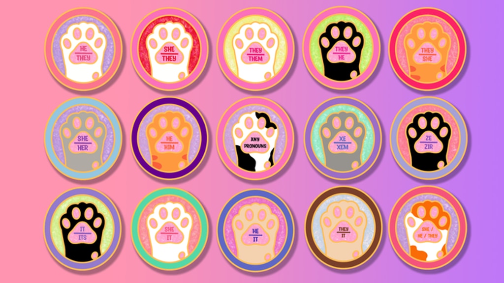 Pride Paw Pronouns Pins!