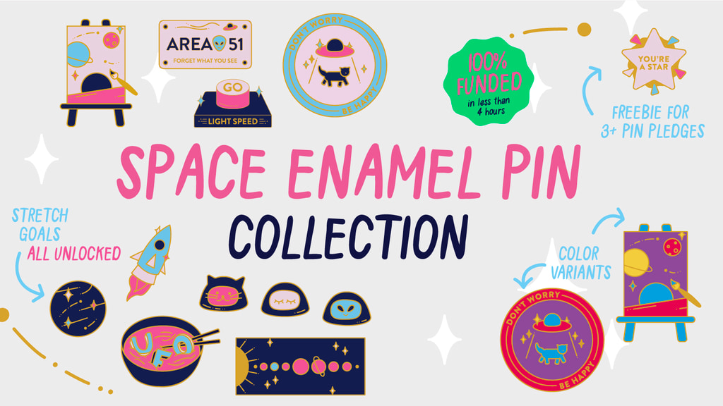 Space Themed Enamel Pin Collection
