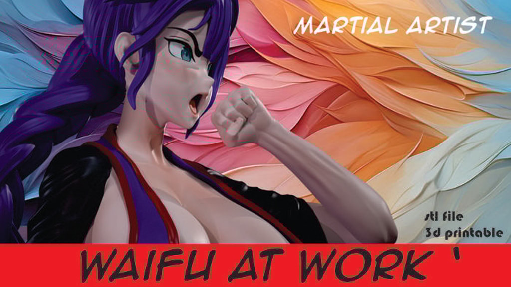 waifu at work - martial artist 3D Print