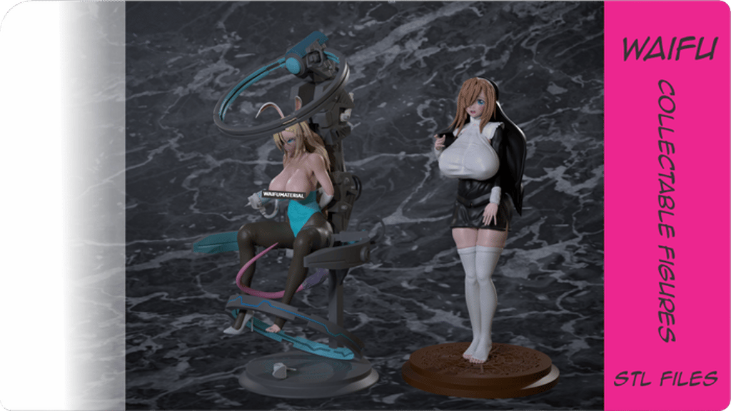 Waifu Collectable Figures Anime Style, Stl 3d print
