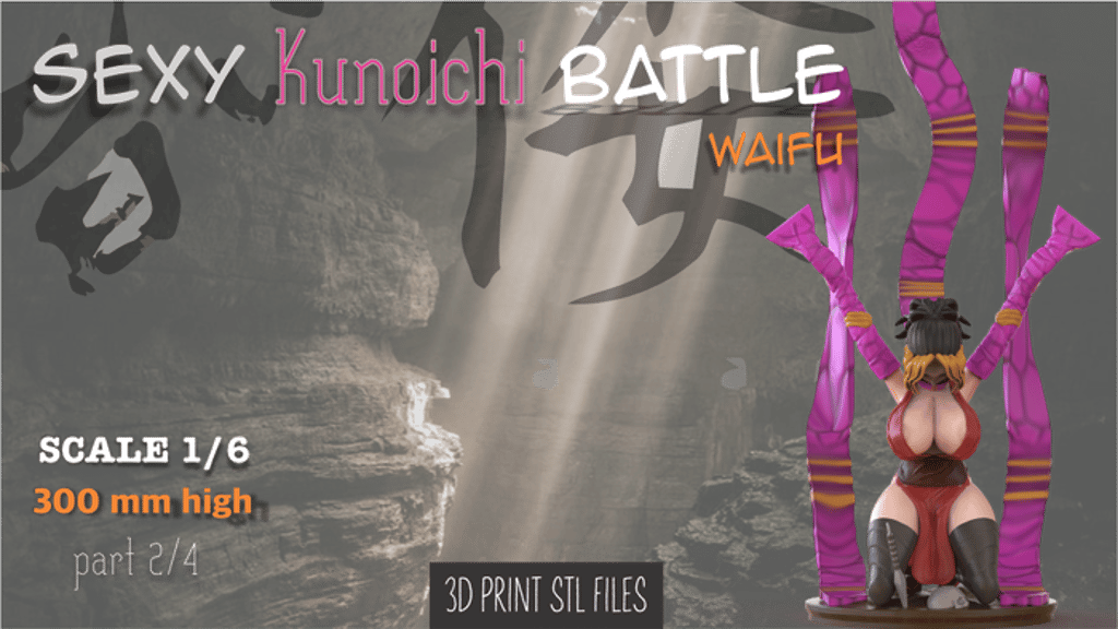 Kunoichi Sexy Waifu Collectable Figure Part 2 of 4 Diorama.