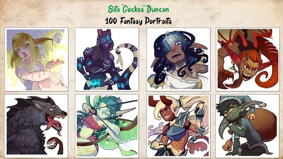 100 Fantasy Portraits for Oria Trail the Game