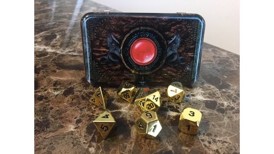 Warlocks Spellbook: Beautifully Crafted-RPG Metal Dice Box