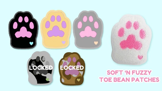 Soft n Fuzzy Toe Bean Patches! Chenille and Sticker Paws