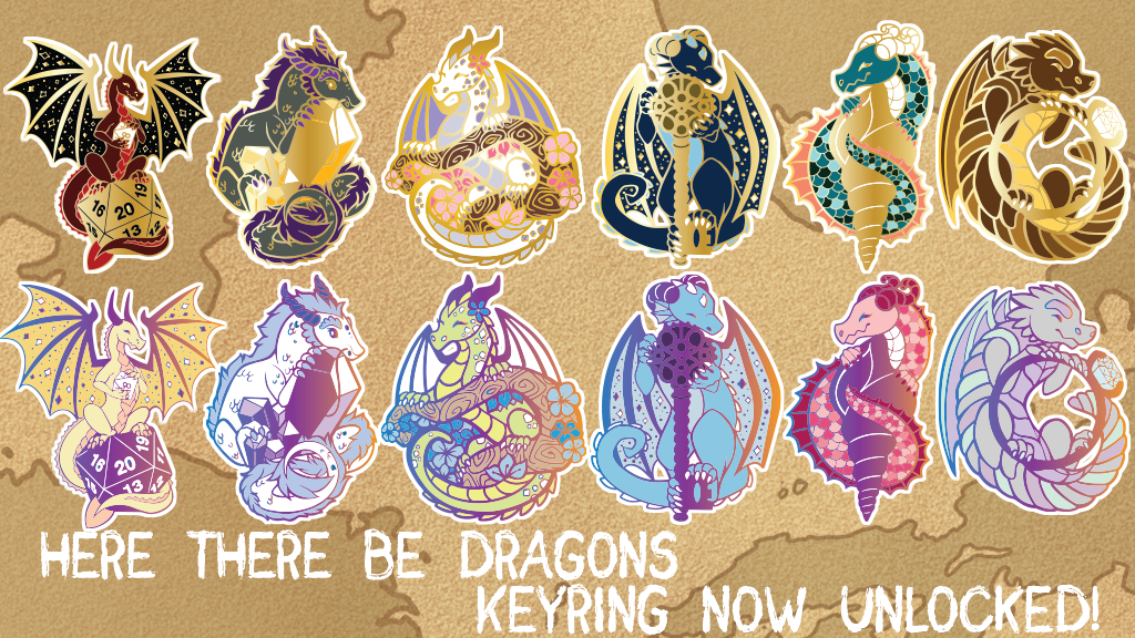 Here There Be Dragons Enamel Pins - Tiny Hoarders!